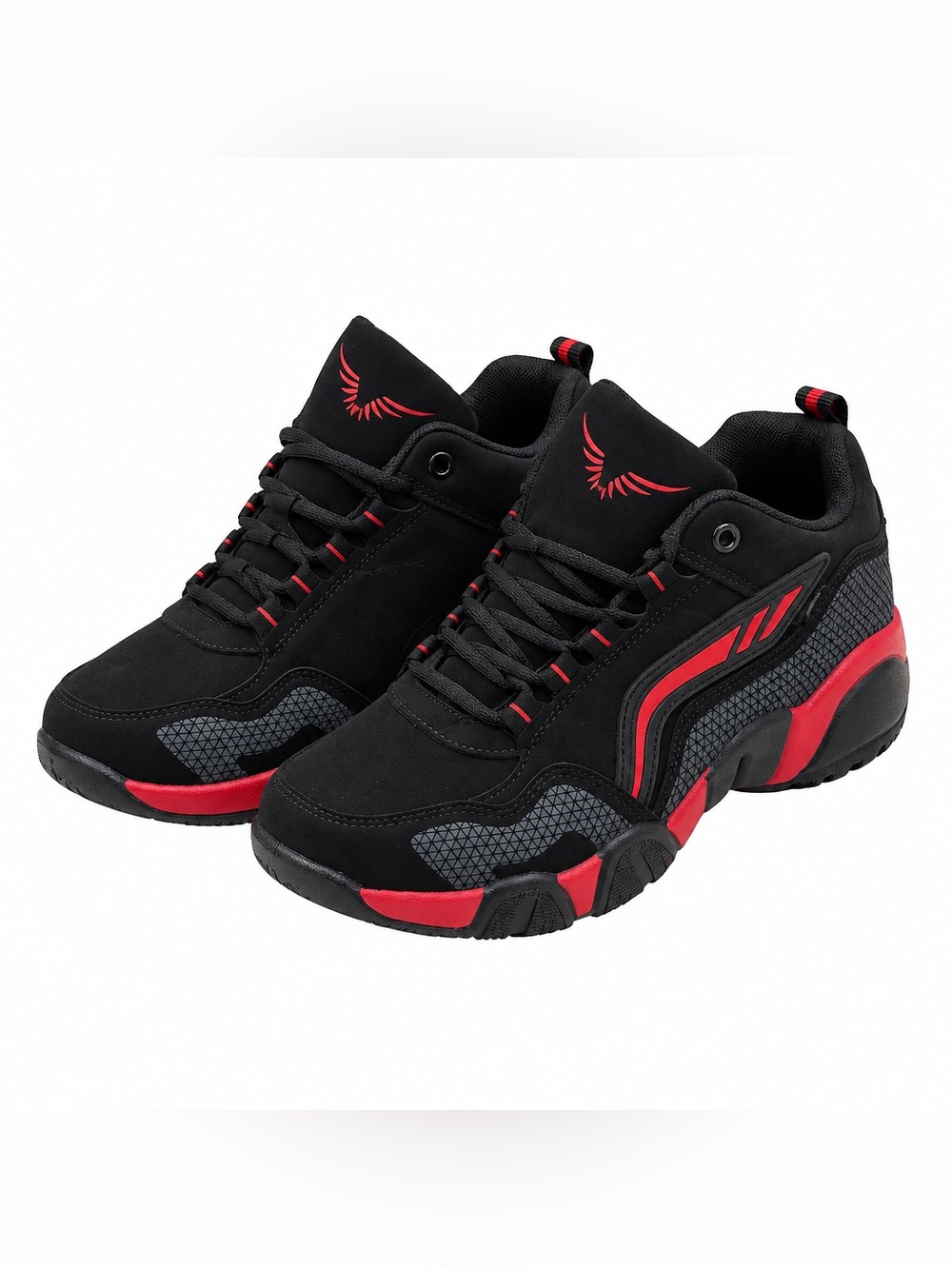 Men's Black & Red Athletic Sneakers Size 7